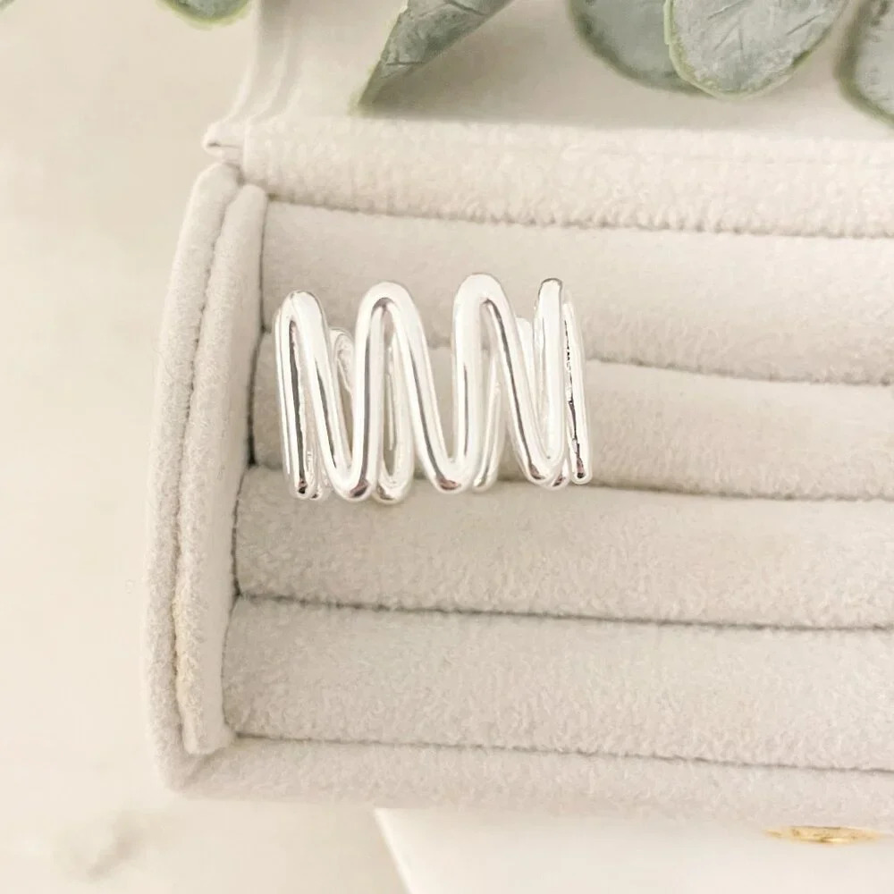 925 Sterling Silver Wide Ring Statement Ring Mode… - image 4